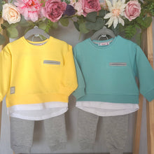Load image into Gallery viewer, Boys bright jogger set that is perfect for travel, play dates or fun days out as they are super soft and cosy to wear
