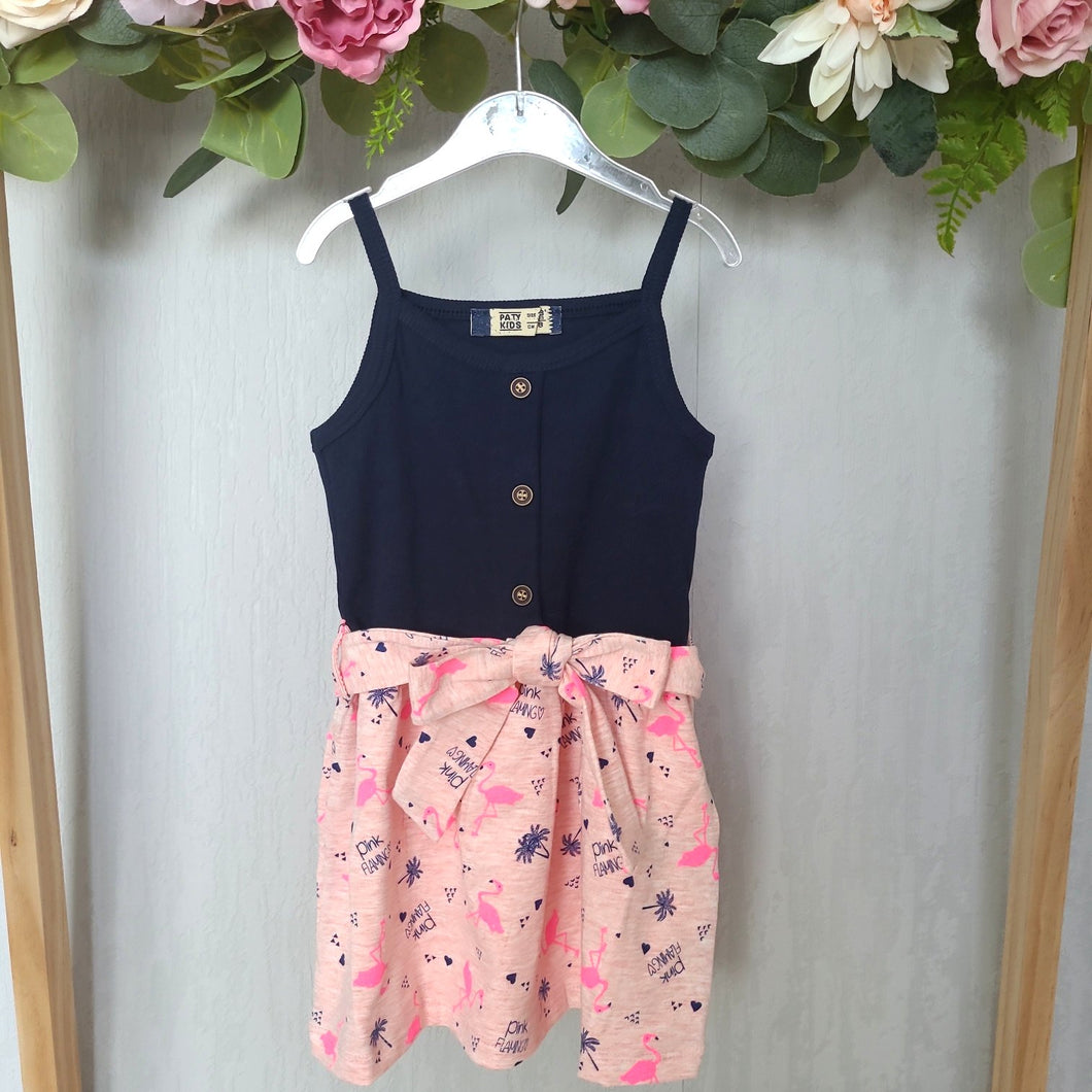 Girls Summer Flamingo Dress
