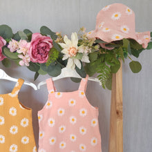 Load image into Gallery viewer, Daisy Dungaree Romper and Sun Hat
