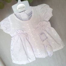 Load image into Gallery viewer, Baby White Dress Bows and Lace Detail
