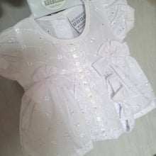 Load image into Gallery viewer, Baby White Dress Bows and Lace Detail
