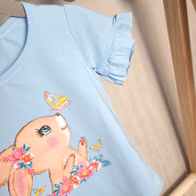 Load image into Gallery viewer, Girls Frill Sleeve Rabbit T-Shirt
