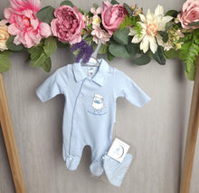 Load image into Gallery viewer, Premature Boys Romper with Hat
