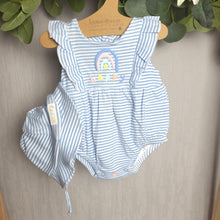 Load image into Gallery viewer, Baby Girls Organic Romper &amp; Sun Hat
