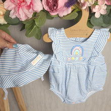 Load image into Gallery viewer, Baby Girls Organic Romper &amp; Sun Hat
