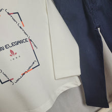 Load image into Gallery viewer, Boys 2 Piece Navy and White Hoodie Set
