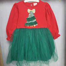 Load image into Gallery viewer, Girls Christmas Tree Dress and Hairband
