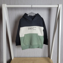 Load image into Gallery viewer, Minoti|Fleece Lined Colourblock Hoodie-Green
