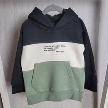 Load image into Gallery viewer, Minoti|Fleece Lined Colourblock Hoodie-Green
