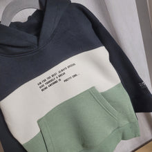 Load image into Gallery viewer, Minoti|Fleece Lined Colourblock Hoodie-Green
