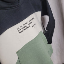 Load image into Gallery viewer, Minoti|Fleece Lined Colourblock Hoodie-Green
