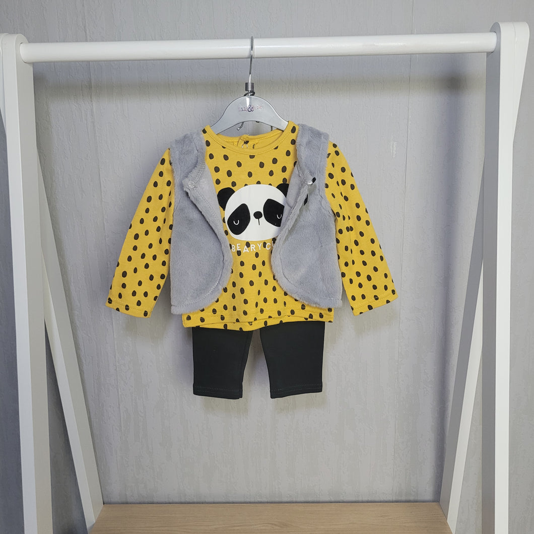 Baby Girls Gilet, Top & Legging Set