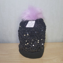 Load image into Gallery viewer, Girls Black Sequin Hat (2-6 Years)

