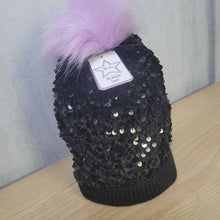Load image into Gallery viewer, Girls Black Sequin Hat (2-6 Years)
