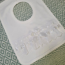Load image into Gallery viewer, Baby Pop Over Lace Bibs-White
