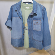 Load image into Gallery viewer, Boy Denim Shirt and Khaki T-Shirt Set
