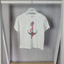 Load image into Gallery viewer, White T-Shirt with Anchor Design
