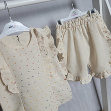 Load image into Gallery viewer, Baby Girls Cream Polka Dot Shorts Set

