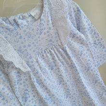 Load image into Gallery viewer, Baby Girls Blue Ditsy Floral Frill Romper
