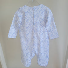 Load image into Gallery viewer, Baby Girls Blue Ditsy Floral Frill Romper
