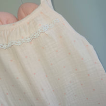 Load image into Gallery viewer, Baby Girls Muslin Pink Polka Dot Romper With Shoes
