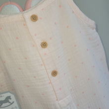 Load image into Gallery viewer, Baby Girls Muslin Pink Polka Dot Romper With Shoes
