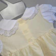 Load image into Gallery viewer, Baby Lemon Dress with Lace and Bows - Daisies
