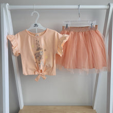 Load image into Gallery viewer, Girls Peach Tulle Skirt and Top Set
