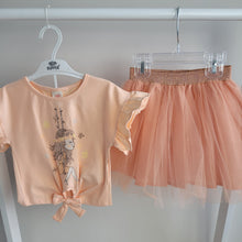 Load image into Gallery viewer, Girls Peach Tulle Skirt and Top Set
