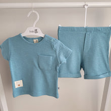 Load image into Gallery viewer, Baby Boys Teal Waffle T-shirt and Shorts Set
