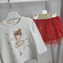 Load image into Gallery viewer, Girls Tulle Skirt Set-Red or Navy
