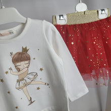 Load image into Gallery viewer, Girls Tulle Skirt Set-Red or Navy

