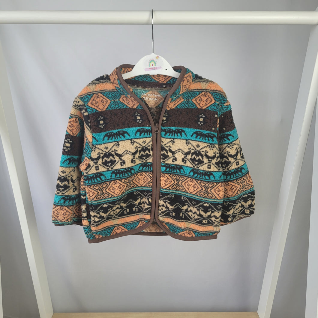 Boys Patterned Zip Up Fleece