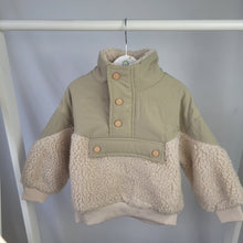 Load image into Gallery viewer, Boys Green and Cream 1/4 Zip Fleece
