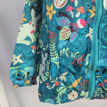 Load image into Gallery viewer, Teal Floral Bunny Rain Jacket

