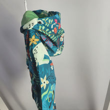 Load image into Gallery viewer, Teal Floral Bunny Rain Jacket
