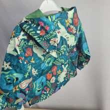 Load image into Gallery viewer, Teal Floral Bunny Rain Jacket

