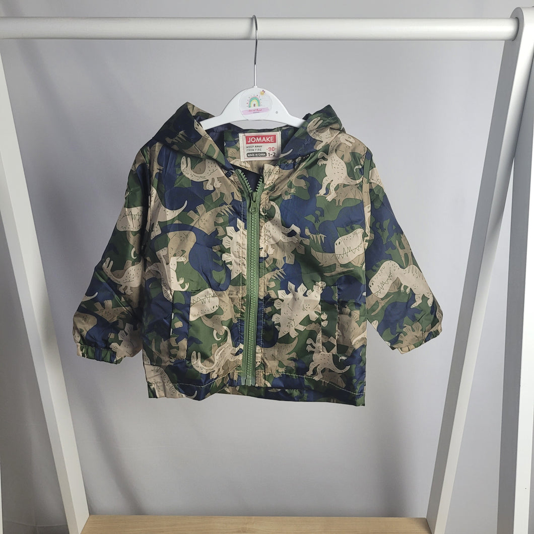 Green Camo Dinosaur Rain Jacket