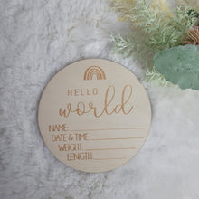 Load image into Gallery viewer, Wooden Baby Announcement Plaque-Large

