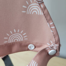 Load image into Gallery viewer, Tan Rainbow Print Coverall Bib
