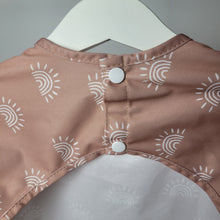 Load image into Gallery viewer, Tan Rainbow Print Coverall Bib
