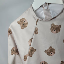 Load image into Gallery viewer, Neutral Teddy Print Coverall Bib
