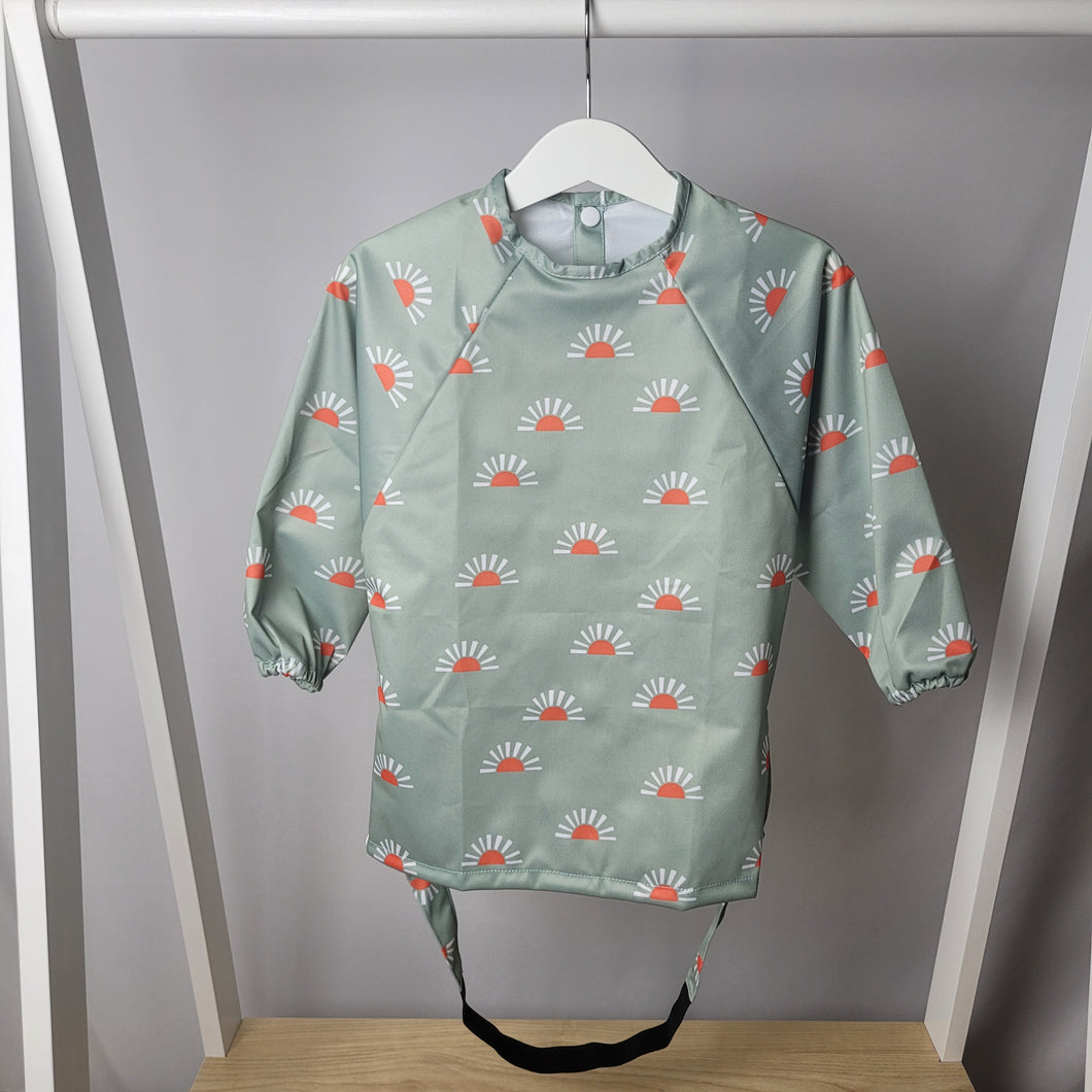Green Sun Print Coverall Bib