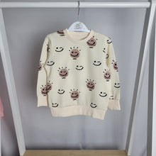 Load image into Gallery viewer, Neutral Smiley Face Lightweight Sweater
