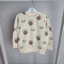 Load image into Gallery viewer, Neutral Smiley Face Lightweight Sweater
