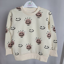 Load image into Gallery viewer, Neutral Smiley Face Lightweight Sweater

