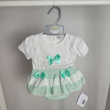 Load image into Gallery viewer, Baby Girls Mint Bow Cotton Jam Pants Set

