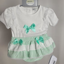 Load image into Gallery viewer, Baby Girls Mint Bow Cotton Jam Pants Set
