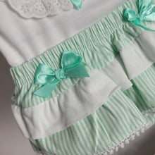 Load image into Gallery viewer, Baby Girls Mint Bow Cotton Jam Pants Set
