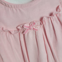Load image into Gallery viewer, Pink Bunny Dunagree Romper Set
